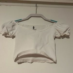 Free people puff sleeve crop top